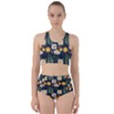 Flower Grey Pattern Floral Racer Back Bikini Set View1