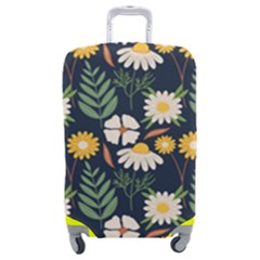 Flower Grey Pattern Floral Luggage Cover (medium) by Dutashop