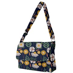 Flower Grey Pattern Floral Full Print Messenger Bag (s)