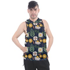 Flower Grey Pattern Floral Men s Sleeveless Hoodie by Dutashop