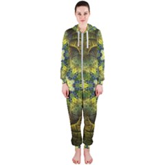 Fractal-fantasy-design-background- Hooded Jumpsuit (ladies)