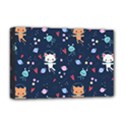 Cute-astronaut-cat-with-star-galaxy-elements-seamless-pattern Deluxe Canvas 18  x 12  (Stretched) View1