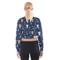 Cute-astronaut-cat-with-star-galaxy-elements-seamless-pattern Cropped Sweatshirt View2