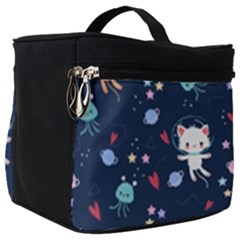 Cute-astronaut-cat-with-star-galaxy-elements-seamless-pattern Make Up Travel Bag (big) by Vaneshart