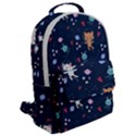 Cute-astronaut-cat-with-star-galaxy-elements-seamless-pattern Flap Pocket Backpack (Large) View2