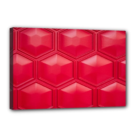 Red Textured Wall Canvas 18  X 12  (stretched)