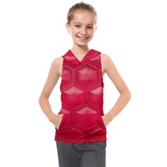 Red Textured Wall Kids  Sleeveless Hoodie by artworkshop