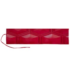 Red Textured Wall Roll Up Canvas Pencil Holder (l) by artworkshop