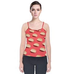 Stackable Chips In Lines Velvet Spaghetti Strap Top by artworkshop