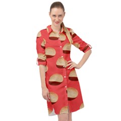 Stackable Chips In Lines Long Sleeve Mini Shirt Dress by artworkshop