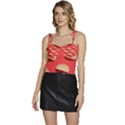 Stackable Chips In Lines Flowy Camisole Tie Up Top View1