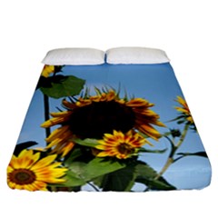 Sunflower Flower Yellow Fitted Sheet (california King Size) by artworkshop