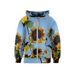 Sunflower Flower Yellow Kids  Zipper Hoodie by artworkshop