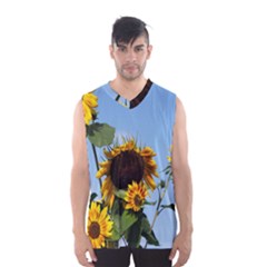 Sunflower Flower Yellow Men s Basketball Tank Top by artworkshop