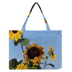 Sunflower Flower Yellow Zipper Medium Tote Bag by artworkshop