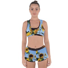 Sunflower Flower Yellow Racerback Boyleg Bikini Set by artworkshop