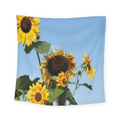 Sunflower Flower Yellow Square Tapestry (small) by artworkshop