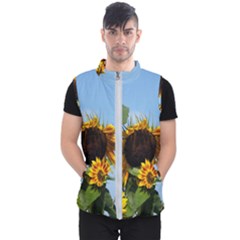 Sunflower Flower Yellow Men s Puffer Vest by artworkshop