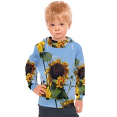 Sunflower Flower Yellow Kids  Hooded Pullover by artworkshop