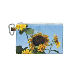 Sunflower Flower Yellow Canvas Cosmetic Bag (small) by artworkshop