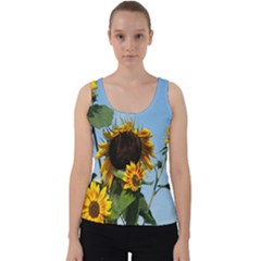 Sunflower Flower Yellow Velvet Tank Top by artworkshop