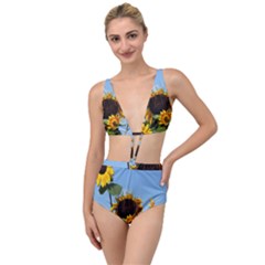 Sunflower Flower Yellow Tied Up Two Piece Swimsuit by artworkshop