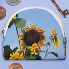 Sunflower Flower Yellow Horseshoe Style Canvas Pouch by artworkshop