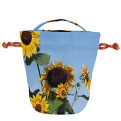 Sunflower Flower Yellow Drawstring Bucket Bag by artworkshop