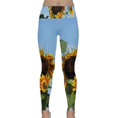 Sunflower Flower Yellow Lightweight Velour Classic Yoga Leggings by artworkshop