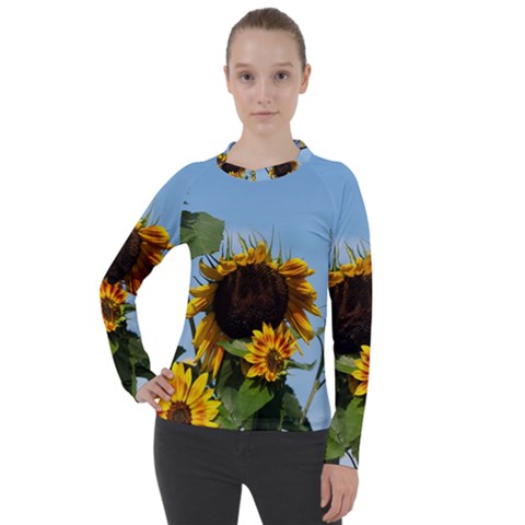 Sunflower Flower Yellow Women s Pique Long Sleeve Tee by artworkshop