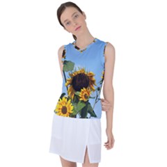 Sunflower Flower Yellow Women s Sleeveless Sports Top by artworkshop