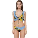 Sunflower Flower Yellow Low Cut Ruffle Edge Bikini Set View1