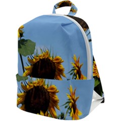 Sunflower Flower Yellow Zip Up Backpack by artworkshop