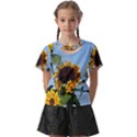 Sunflower Flower Yellow Kids  Front Cut Tee View1