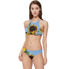 Sunflower Flower Yellow Banded Triangle Bikini Set by artworkshop