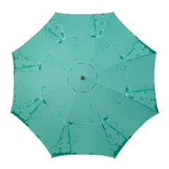 Teal Brick Texture Golf Umbrellas by artworkshop