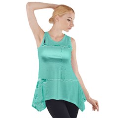 Teal Brick Texture Side Drop Tank Tunic by artworkshop