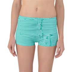 Teal Brick Texture Reversible Boyleg Bikini Bottoms