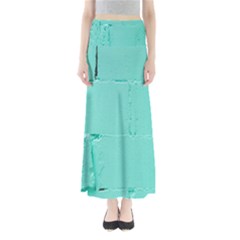 Teal Brick Texture Full Length Maxi Skirt by artworkshop