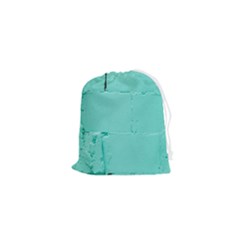 Teal Brick Texture Drawstring Pouch (xs) by artworkshop