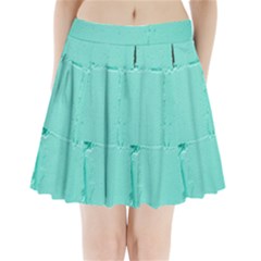 Teal Brick Texture Pleated Mini Skirt by artworkshop