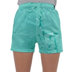 Teal Brick Texture Sleepwear Shorts by artworkshop