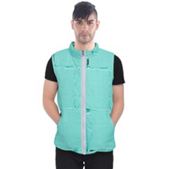 Teal Brick Texture Men s Puffer Vest by artworkshop