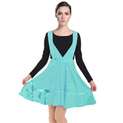 Teal Brick Texture Plunge Pinafore Dress by artworkshop