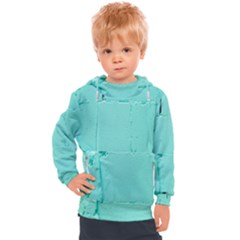 Teal Brick Texture Kids  Hooded Pullover by artworkshop