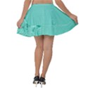 Teal Brick Texture Velvet Skater Skirt View2