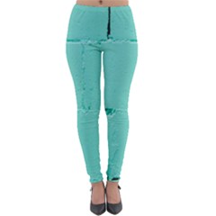 Teal Brick Texture Lightweight Velour Leggings by artworkshop