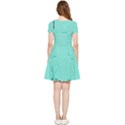 Teal Brick Texture Inside Out Cap Sleeve Dress View2