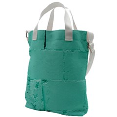 Teal Brick Texture Canvas Messenger Bag by artworkshop