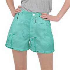 Teal Brick Texture Ripstop Shorts by artworkshop